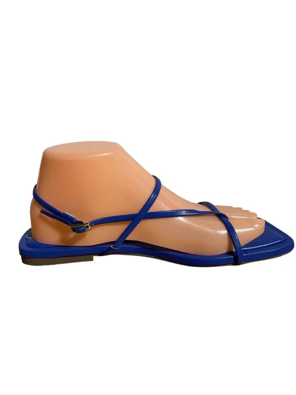 Joie Womens Glory Sandals Sizee 6.5 Blue Square Toe Strappy Flats Summer Resort - Picture 3 of 11